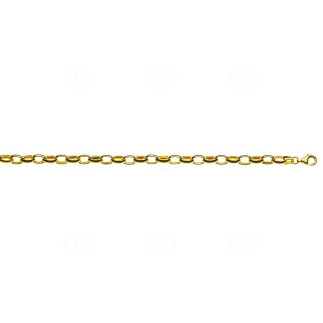 Oval Cable Chain Semi Solid 750/18 K Yellow Gold 6.0mm - CAN1020