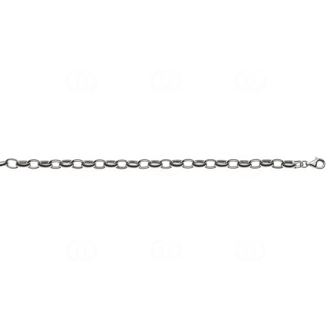 Oval Cable Chain Semi Solid 750/18 K White Gold 6.0mm - CAN2020