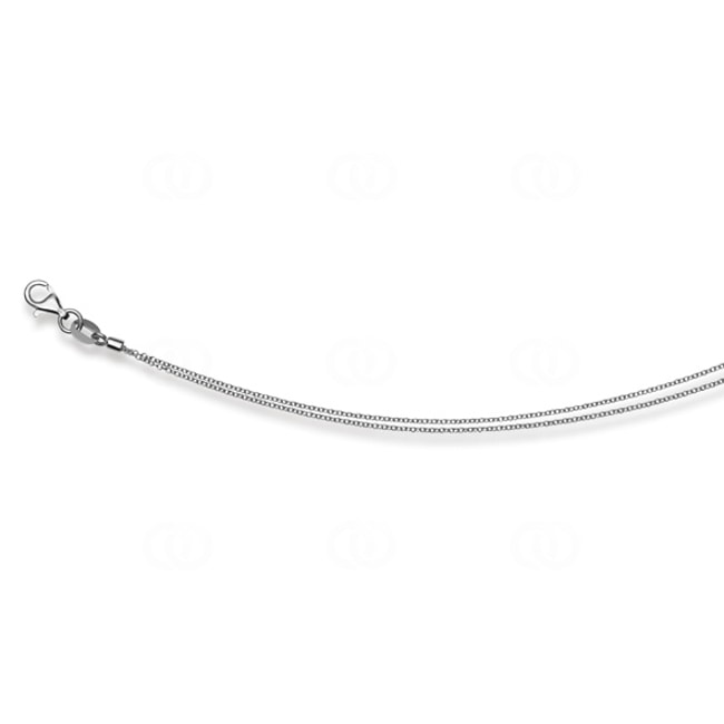 Round Cable Chain 750/18 K White Gold 0.6mm - 1242.04116