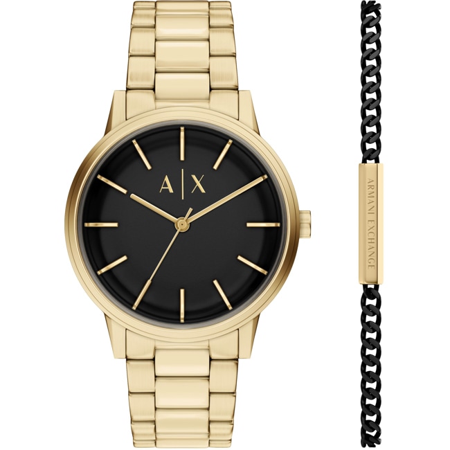 Armani Exchange Cayde Goldig / Schwarz Set - AX7178SET