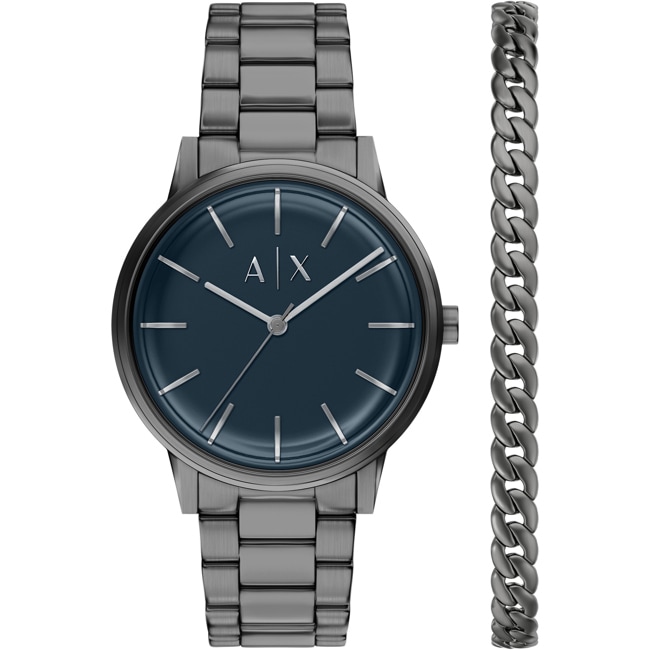 Armani Exchange Cayde Gris / Bleu Set - AX7183SET