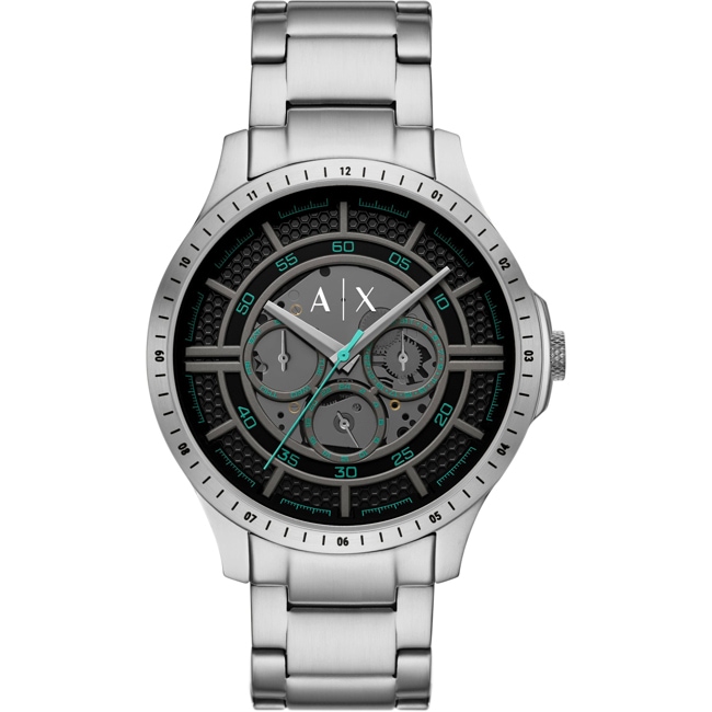 Armani Exchange Hampton Day Date Argenté / Noir - AX2459