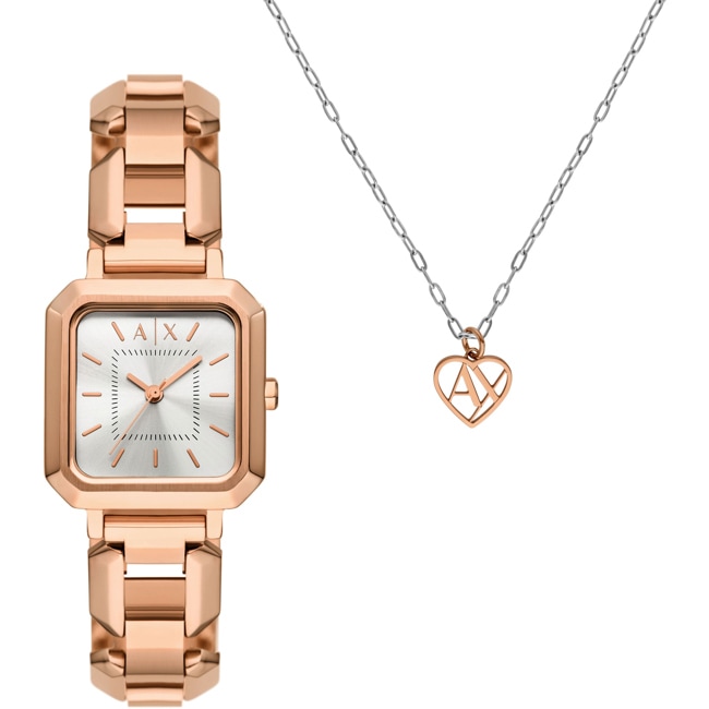 Armani Exchange Leila Rosé / Silbrig Set  - AX7167SET