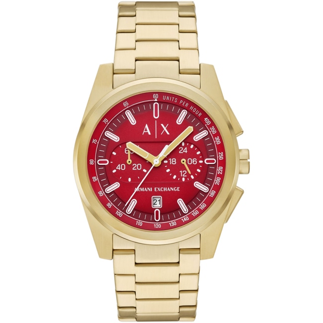 Armani Exchange Parker Chronographe Doré / Rouge 42mm - AX2863