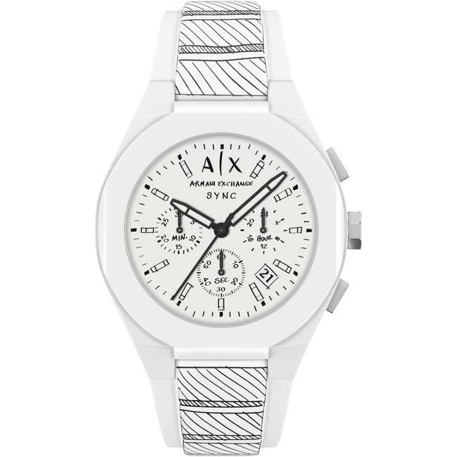 Armani Exchange Sync Chronograph 44mm Weiss - AX4175