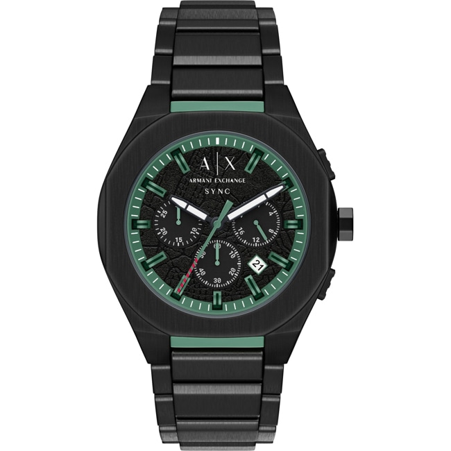 Armani Exchange Sync Chronograph Steel 44mm Black-Green - AX4294
