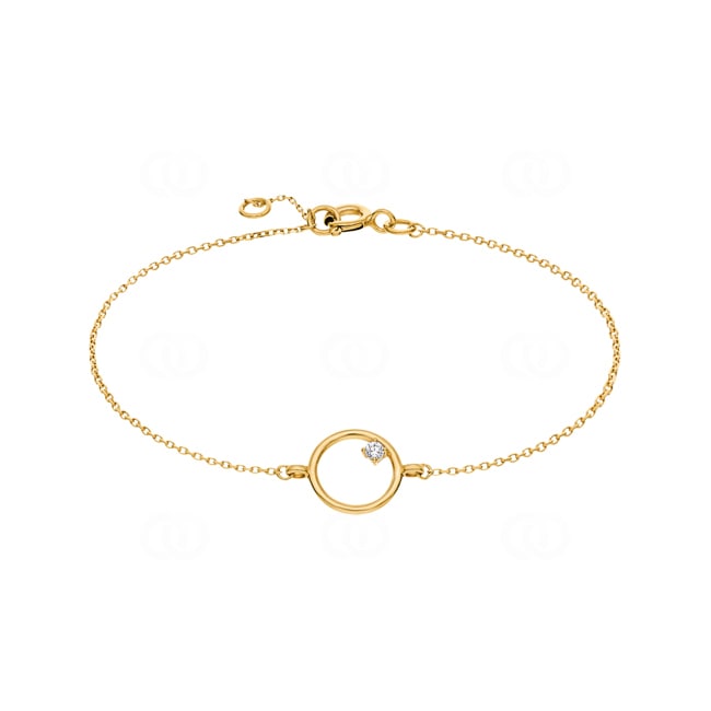 Bracelet 375/9 K Yellow Gold Circle with Cubic Zirconia - 497067.Z0