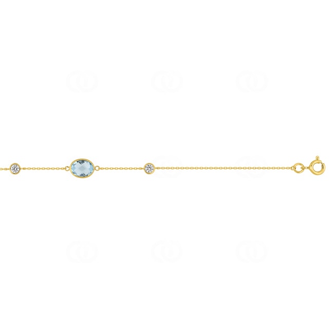 Armband 375/9 K Gelbgold mit Blautopas & Zirkonia - 497177.T0