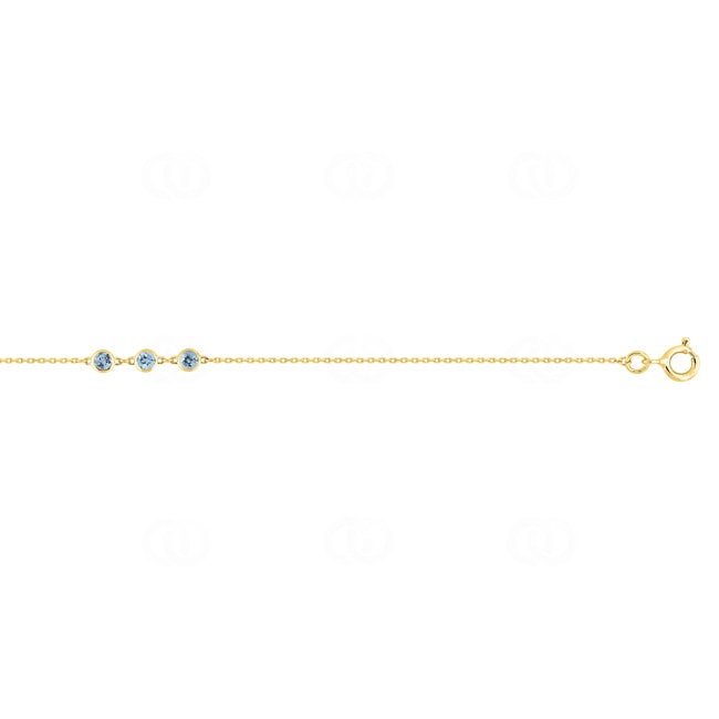 Armband 375/9 K Gelbgold mit Blautopasen - 497186.T0