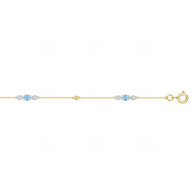 Armband 375/9 K Gelbgold mit Blautopasen & Zirkonia - 6FA737BTZ