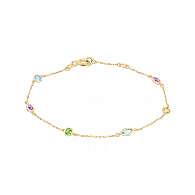 Armband 375/9 K Gelbgold mit Farbsteinen - 69FA618JV