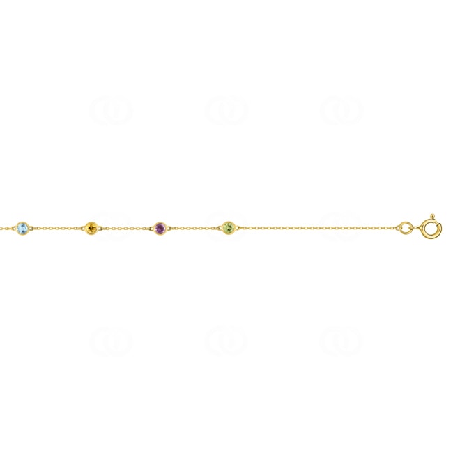 Armband 375/9 K Gelbgold mit Farbsteinen - 497180.V0