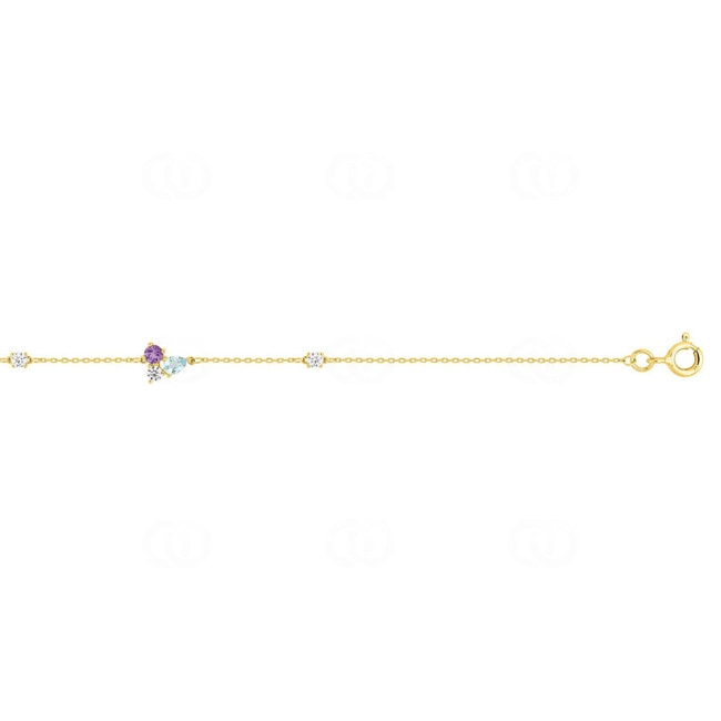 Bracelet or jaune 375/9 ct avec multi-pierres fines - 497317.V0