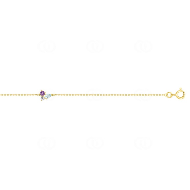 Bracelet or jaune 375/9 ct avec multi-pierres fines - 497318.V0