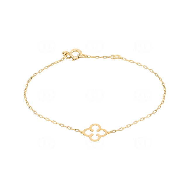 Bracelet or jaune 375/9 ct avec trèfle - 497113.00