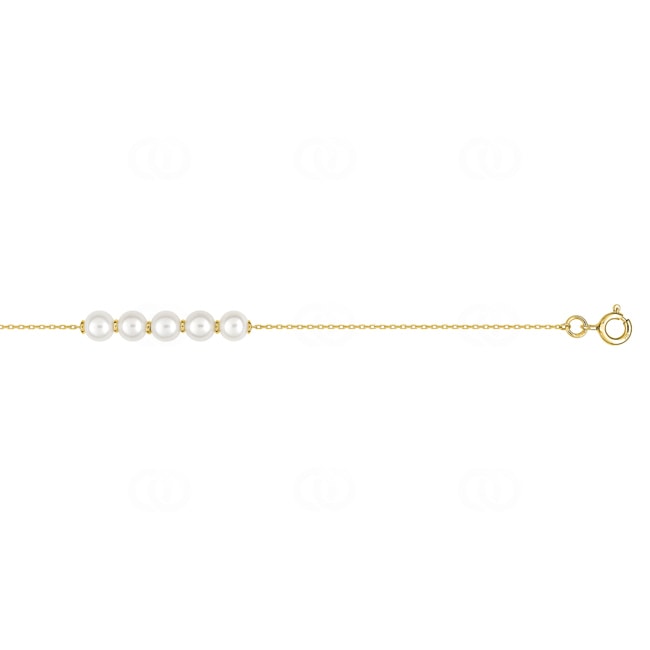 Bracelet 375/9 K Yellow Gold with Freshwater Pearls 5.0mm - 497025.P0