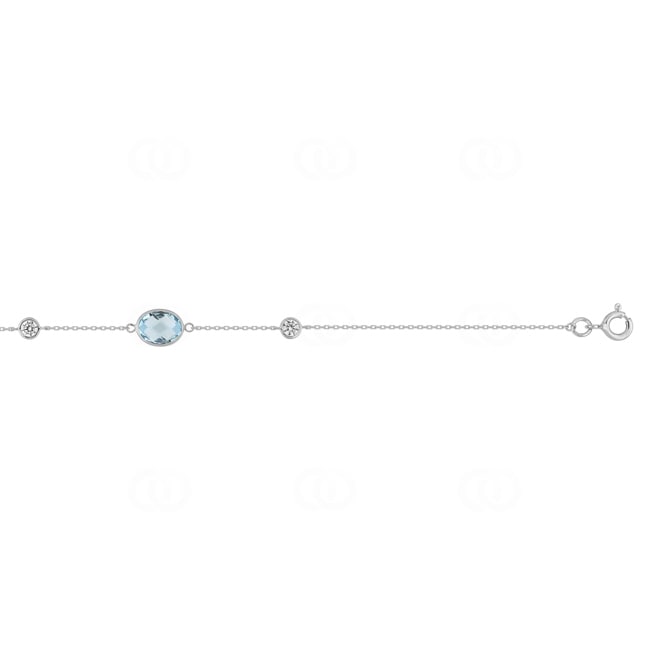 Armband 375/9 K Weissgold mit Blautopas & Zirkonia - 497177.T1