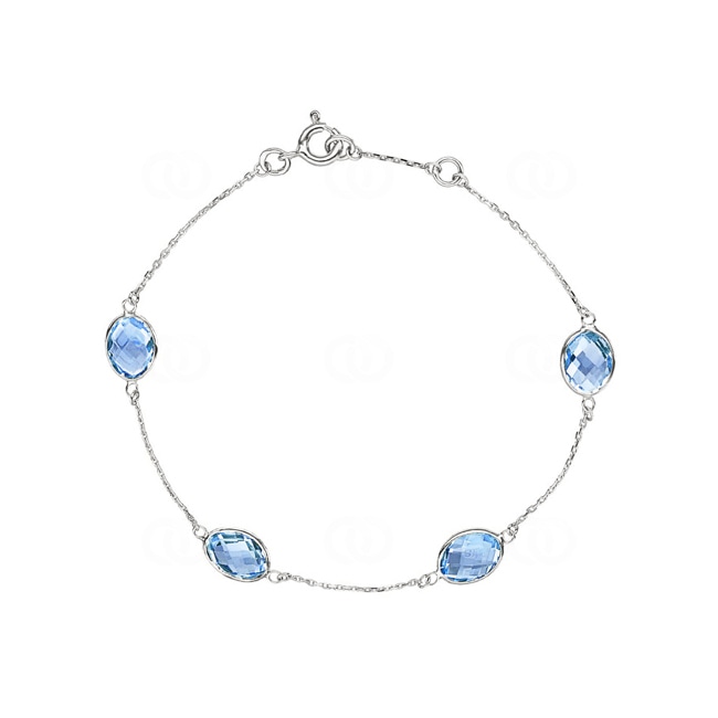 Bracelet 375/9 K White Gold with Blue Topazes - 69FM93GT