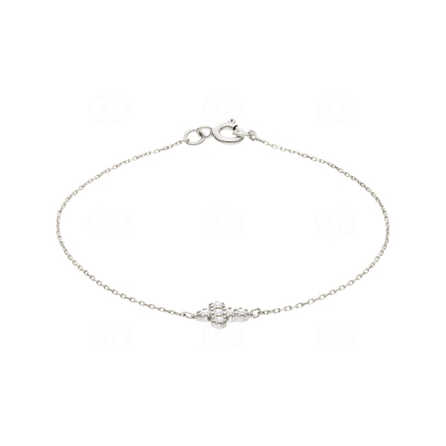 Bracelet or gris 375/9 ct avec croix & zircones - 497064.Z1