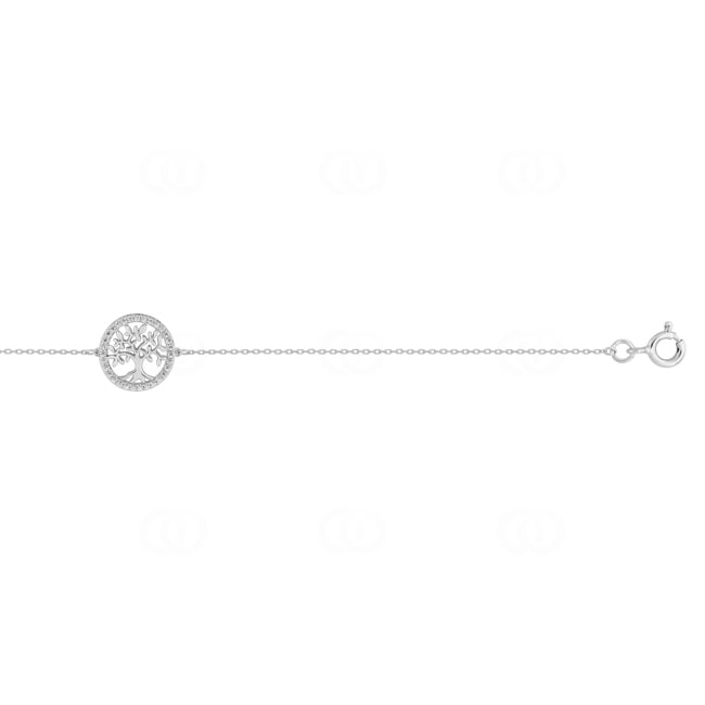 Bracelet 375/9 K White Gold with Tree of Life & Cubic Zirconia - 497263.Z1