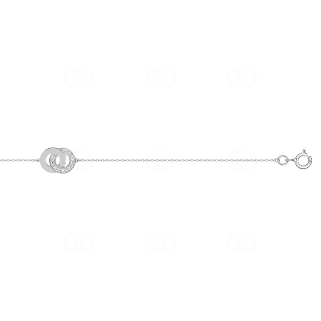 Bracelet 375/9 K White Gold with Intertwined Circles & Cubic Zirconia - 69M5102GZ