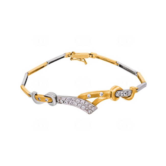 Armband 750/18 K Gelb-/ Weissgold mit Zirkonia - 15967