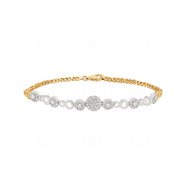Bracelet 750/18 K Yellow and White Gold with Cubic Zirconia - ARM028