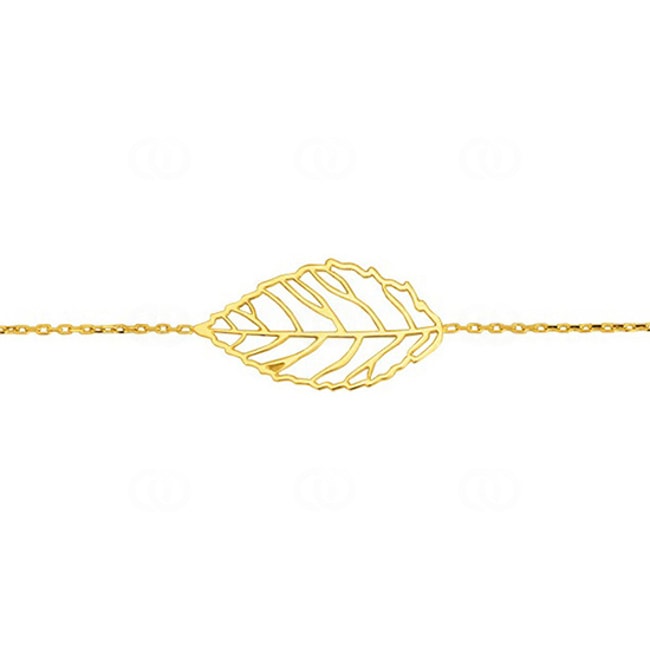 Bracelet 750/18 K Yellow Gold Leaf 18cm - 7778-18