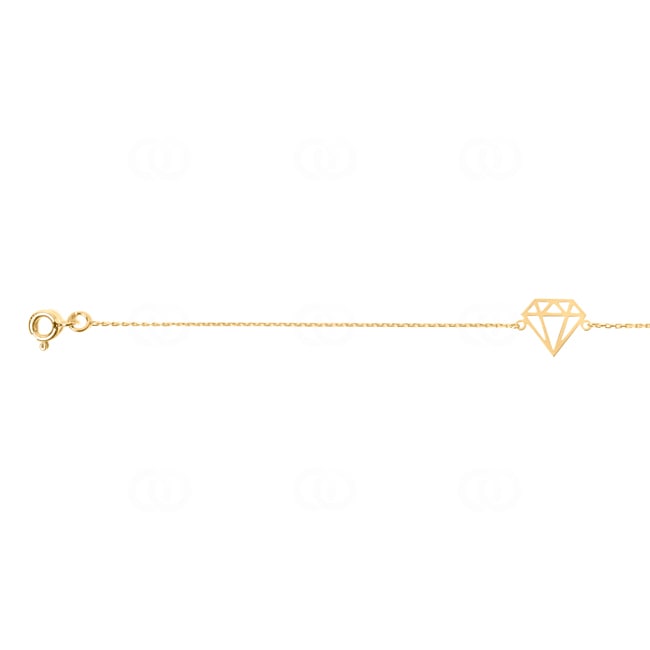 Bracelet 750/18 K Yellow Gold Diamond 18cm - 7930-18