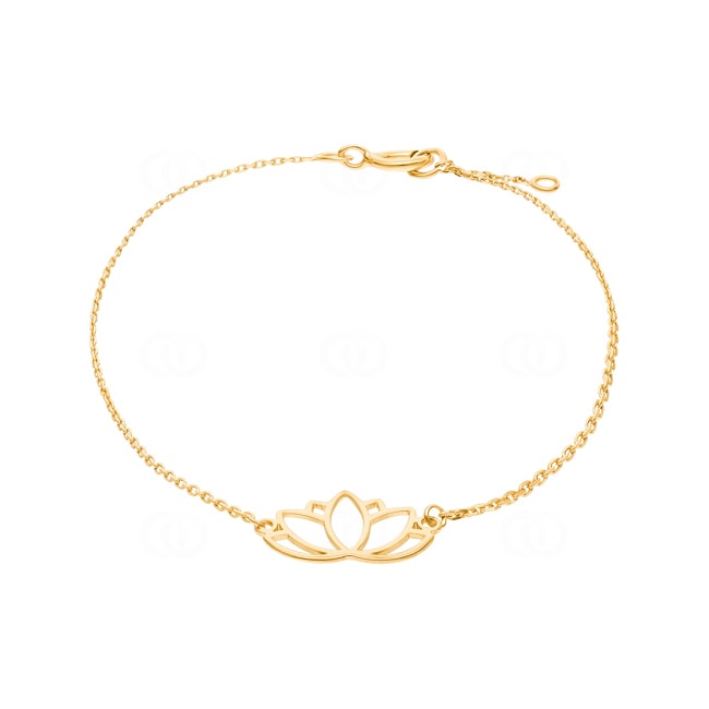 Bracelet 750/18 K Yellow Gold Lotus Blossom 18cm - 7933-18