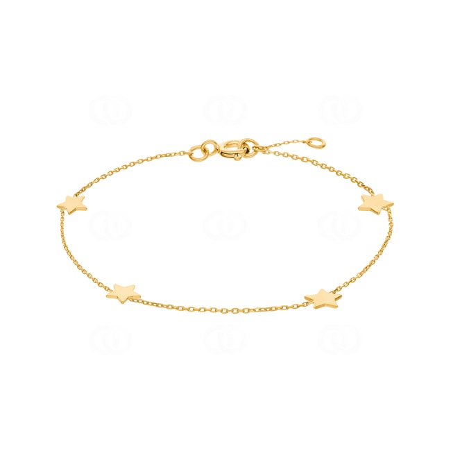Bracelet 750/18 K Yellow Gold Stars 18cm - 7784-18