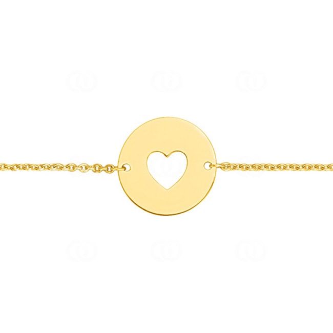 Bracelet or jaune 750/18 ct Cœur - 7717.1-14