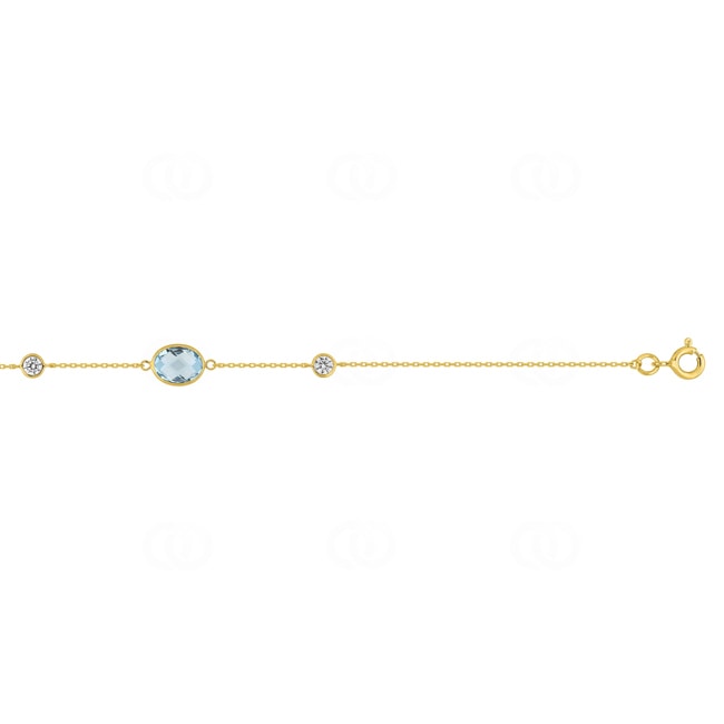 Armband 750/18 K Gelbgold mit Blautopas & Zirkonia - 4.7177.T0