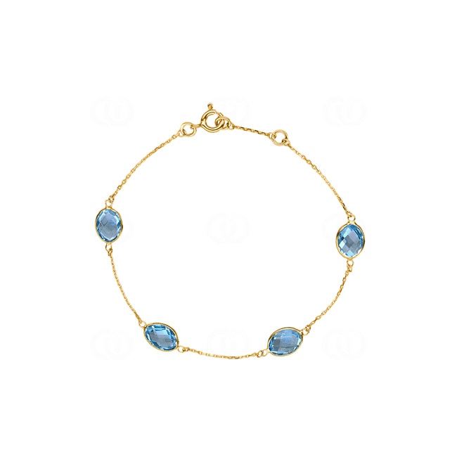Armband 750/18 K Gelbgold mit Blautopasen - 68FM93JT-18