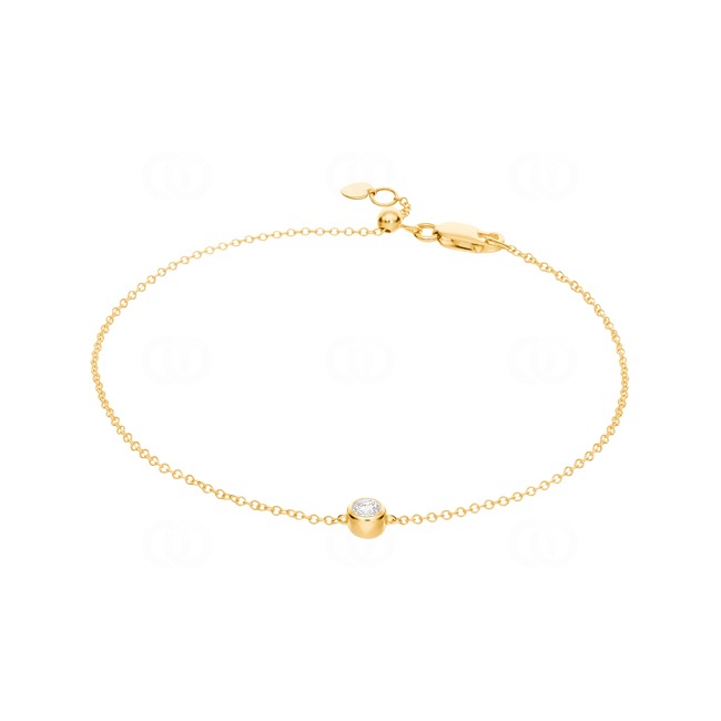 Bracelet 750/18 K Yellow Gold with Diamond 0.10 ct H/si - AR-72306-GG