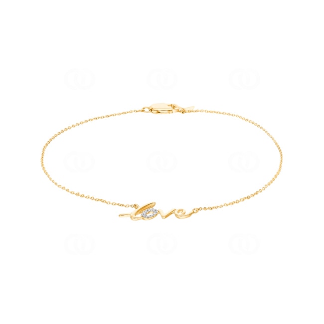 Armband 750/18 K Gelbgold Love mit Diamanten 0.03 ct H/si - AR-57604-GG