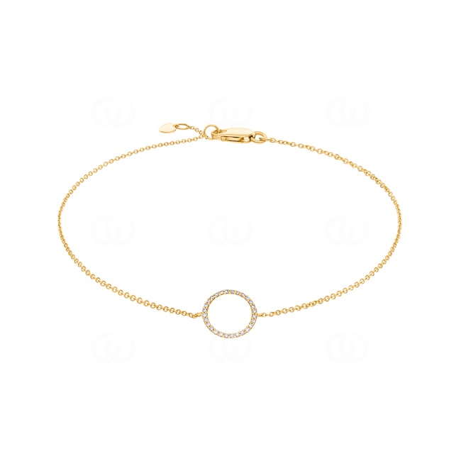 Armband 750/18 K Gelbgold mit Diamanten 0.09 ct H/si - AR-48308-GG