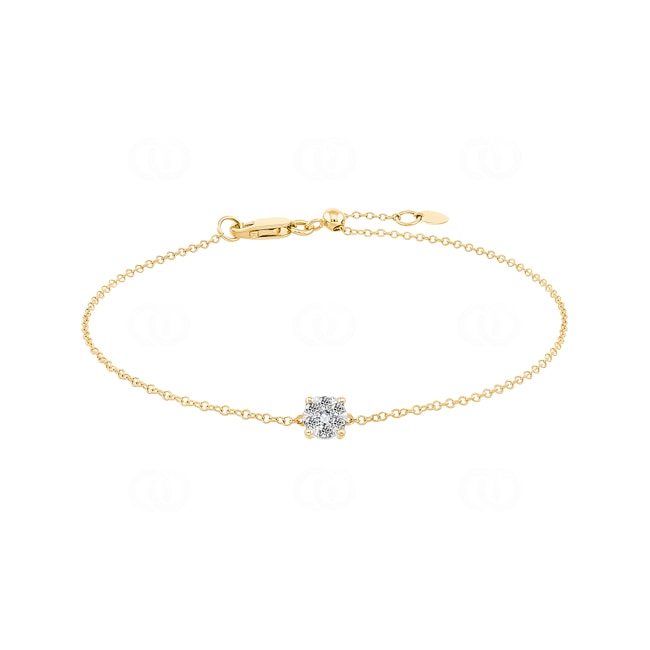 Bracelet or jaune 750/18 ct avec diamants 0.11 ct H/si Bracelet or jaune 750/18 ct avec diamants 0.11 ct H/si - AR-69739-GG