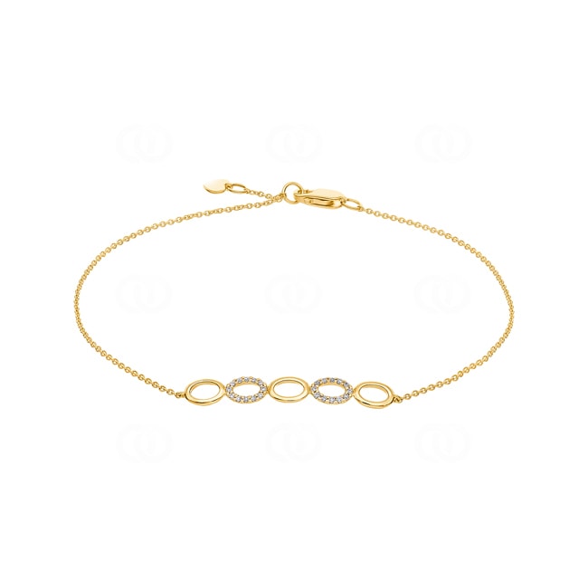 Bracelet 750/18 K Yellow Gold with Diamonds 0.15 ct H/si - AR-48304-GG