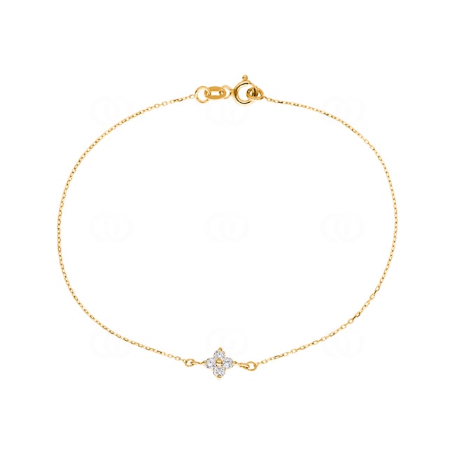 Bracelet 750/18 K Yellow Gold with Diamonds 0.18 ct H/si - BO5GG