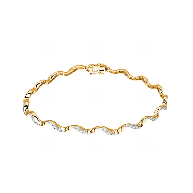 Armband 750/18 K Gelbgold mit Diamanten 0.23 ct H/si - PBC02522-01-GG