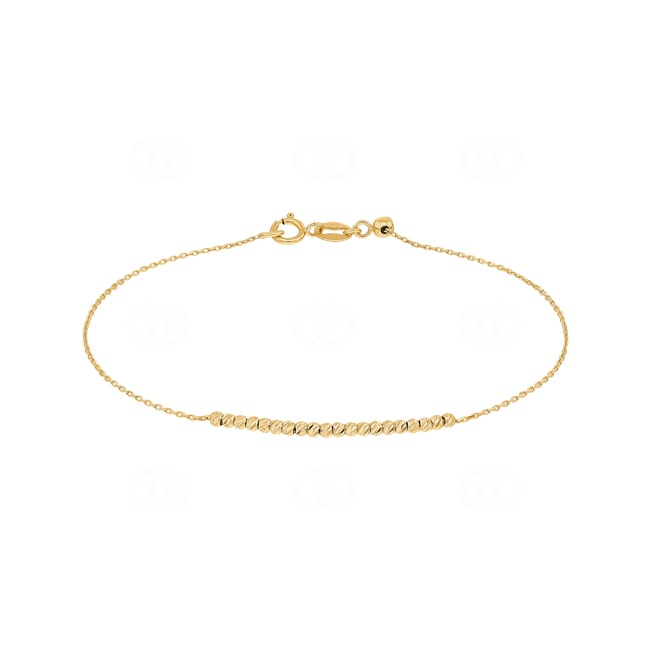 Bracelet 750/18 K Yellow Gold with Diamond Cut Beads - AR-0025204-GG