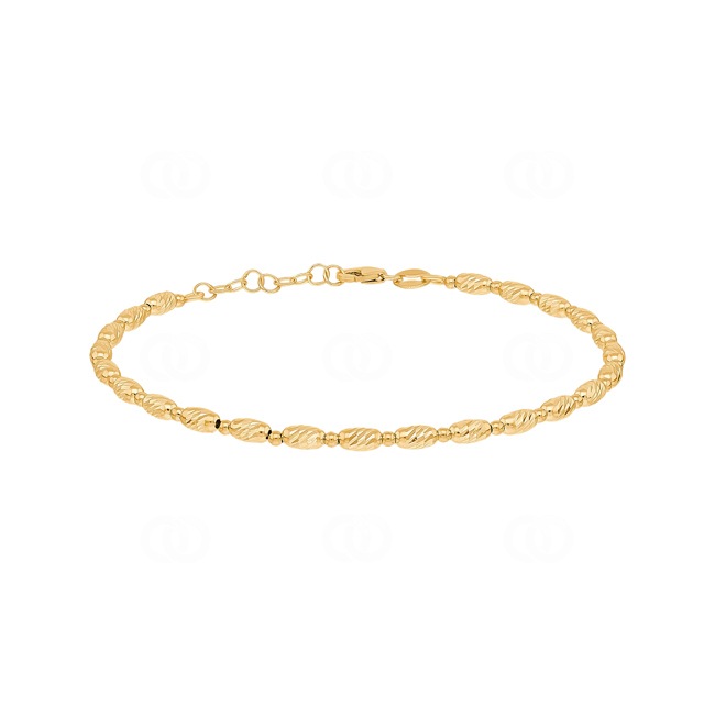 Bracelet or jaune 750/18 ct avec olives diamantées - AR-0303S01-GG