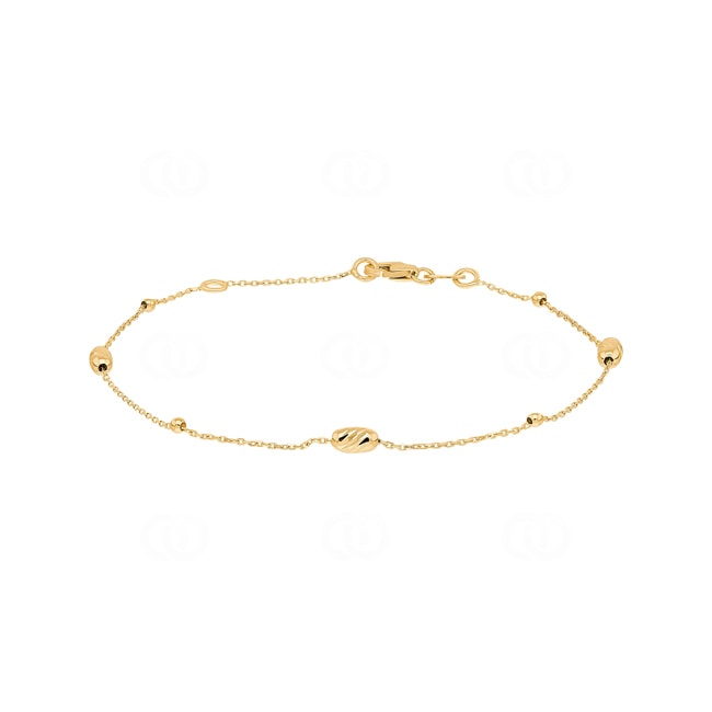 Bracelet or jaune 750/18 ct avec olives diamantées - AR-0303003-GG