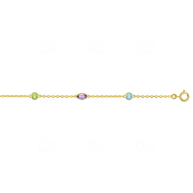 Armband 750/18 K Gelbgold mit Farbsteinen - 68FA618JV