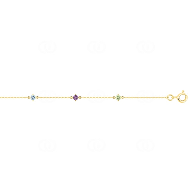 Armband 750/18 K Gelbgold mit Farbsteinen - 4.7287.V0