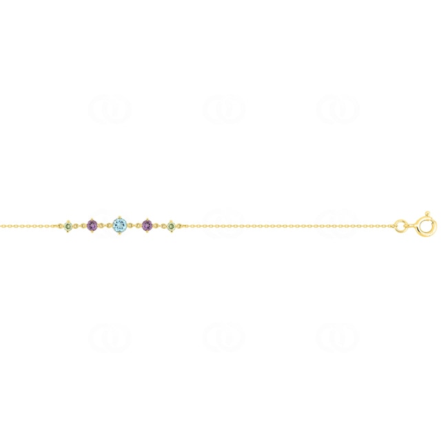 Bracelet or jaune 750/18 ct avec multi-pierres fines - 4.7286.V0