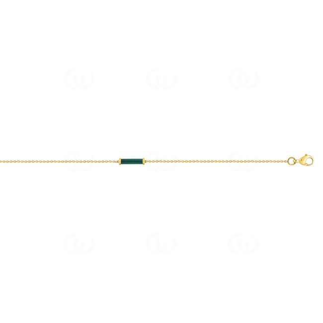 Armband 750/18 K Gelbgold mit grünem Achat - J40014.H0