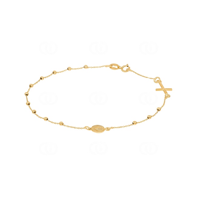 Bracelet 750/18 K Yellow Gold with Medal and Cross - AR-0318004-GG