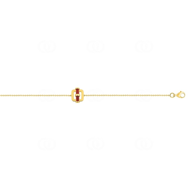 Bracelet or jaune 750/18 ct avec agate rouge - J40015.H0
